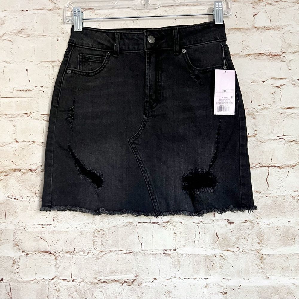 Wild Fable denim mini skirt distressed